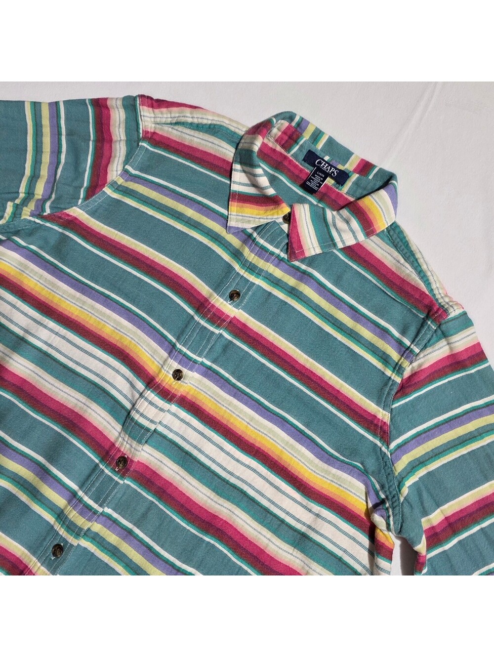 Chaps Denim Large Multicolor Striped Long Sleeve Shirt